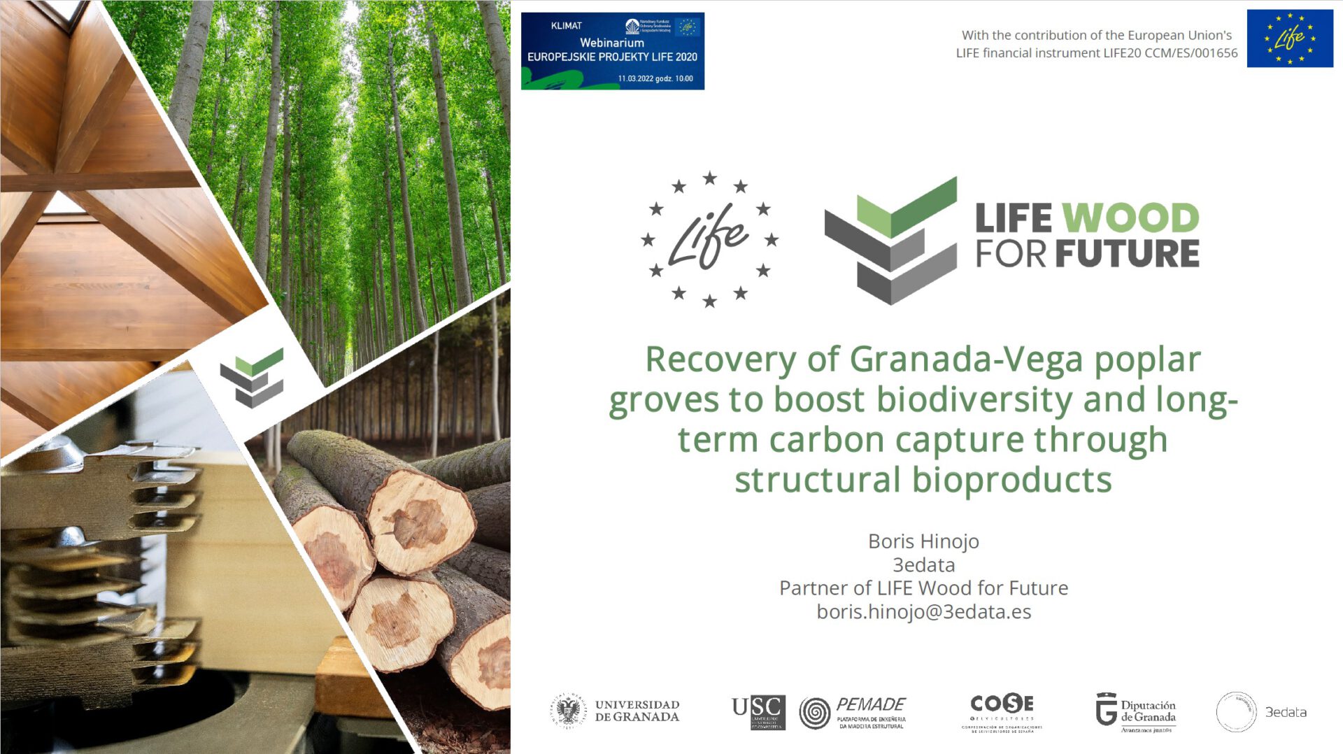 LIFE Wood for Future presentado en el seminario organizado por el Gobierno de Polonia sobre proyectos Europeos LIFE del Subprograma Clima