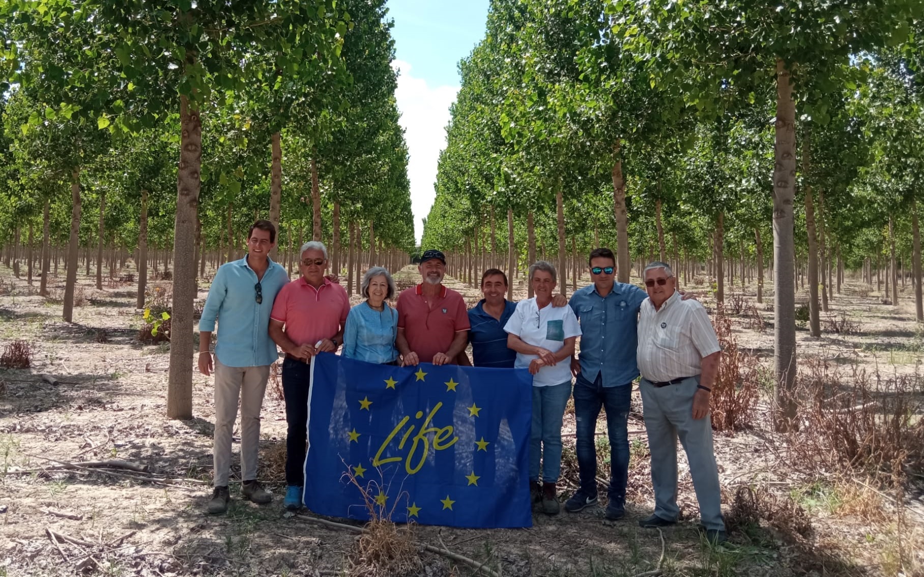Propietarios de choperas demostrativas de LIFE Wood for Future de la Vega de Granada colaboran con Agrícola Genil de Sevilla