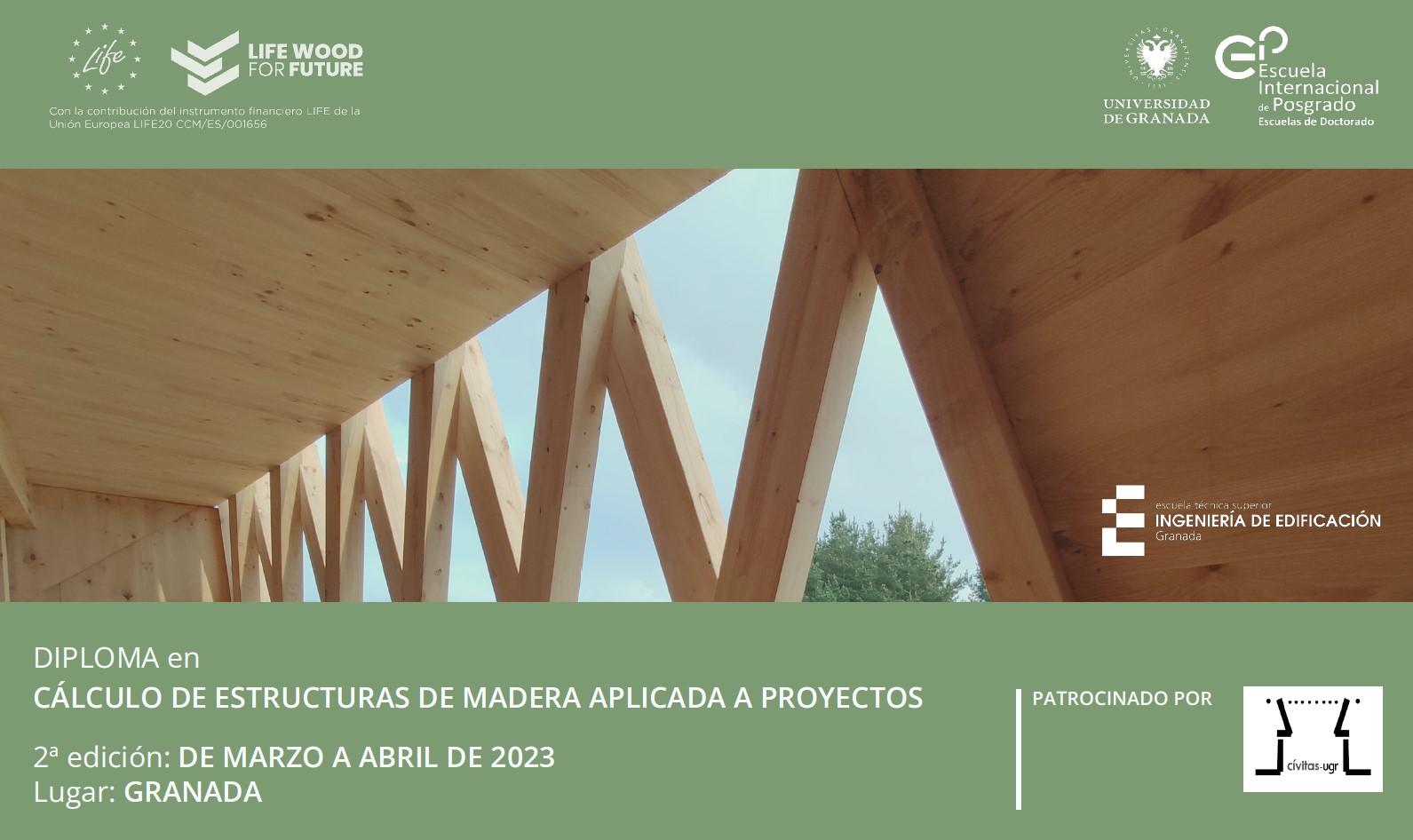 LIFE Wood for Future lanza la segunda edicición del curso: DIPLOMA en Cálculo de Estructuras de Madera Aplicada a Proyectos